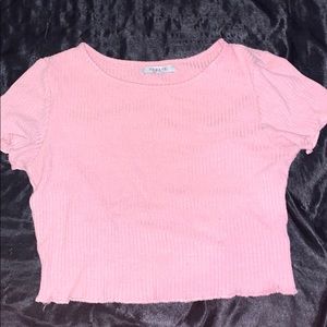 Pink cropped top
